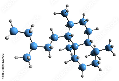  3D image of Labdane skeletal formula - molecular chemical structure of natural bicyclic diterpene isolated on white background
 photo
