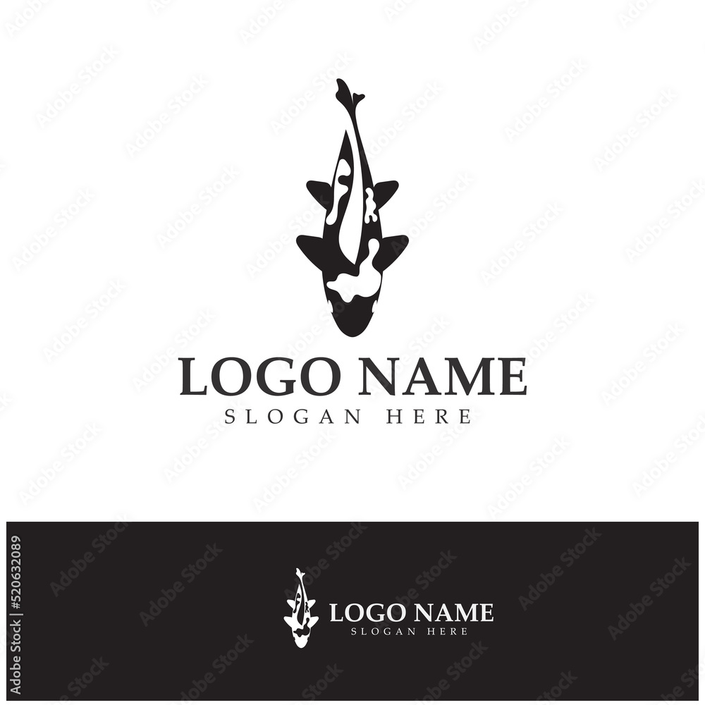 Koi Fish Logo Design Vector icon illustration Template Koi Fish Logo Design Vector icon illustration Template