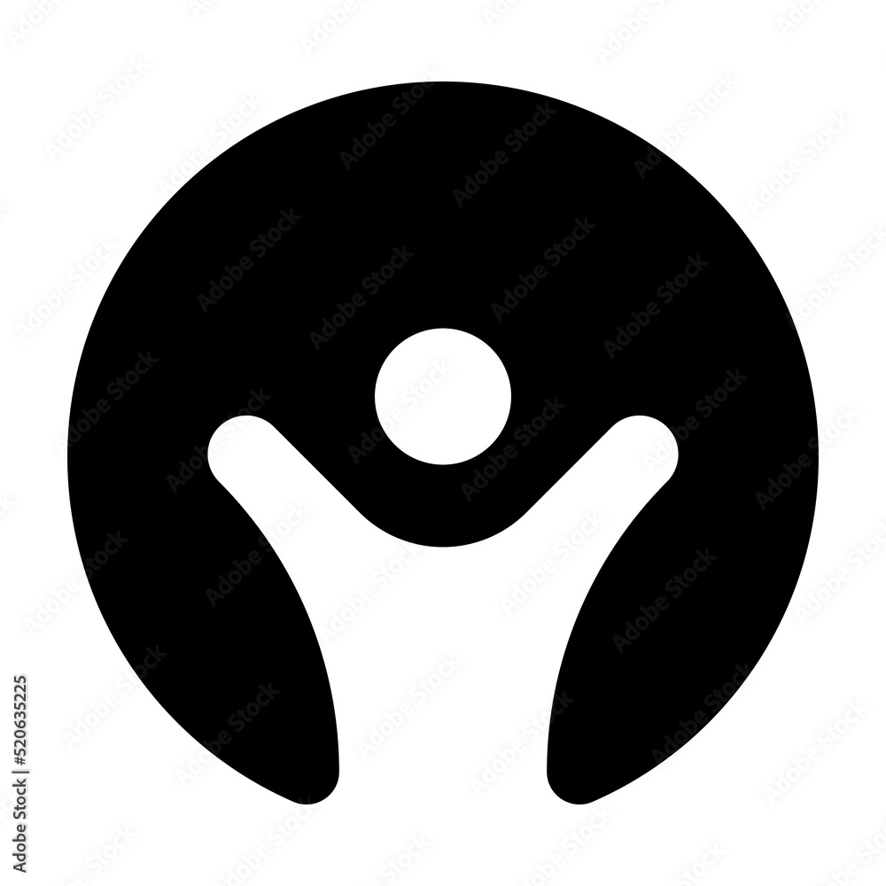 icon of a man with raised hands on a white background icon of a man with raised hands on a white background