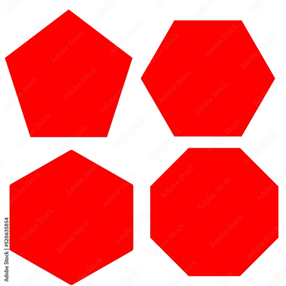 Red shapes set icons Stock Illustration | Adobe Stock