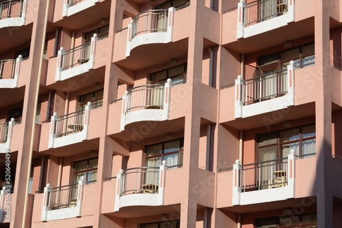 Exterior of beautiful residential building with balconies