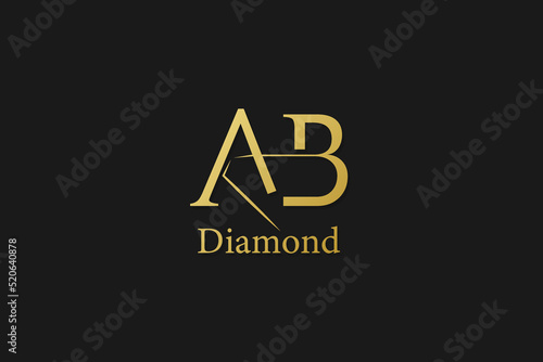 ab lettering diamond jewelery jewelry boutique store luxury logo design