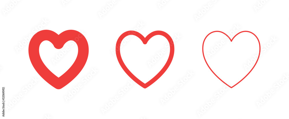 Heart icons. Set of heart pictogram. Valentine's day and love symbol. Heart icons. Set of heart pictogram. Valentine's day and love symbol.