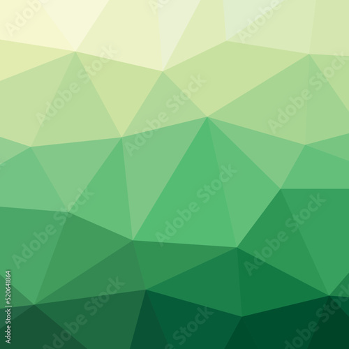 Abstract polygonal pattern. Triangles colored from white to dark green. Creative design gradient template. Geometric background. Vector illustration.