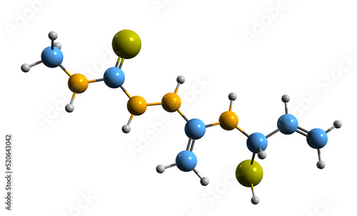  3D image of Metallibure skeletal formula - molecular chemical structure of nonsteroidal Antigonadotropin isolated on white background
 photo