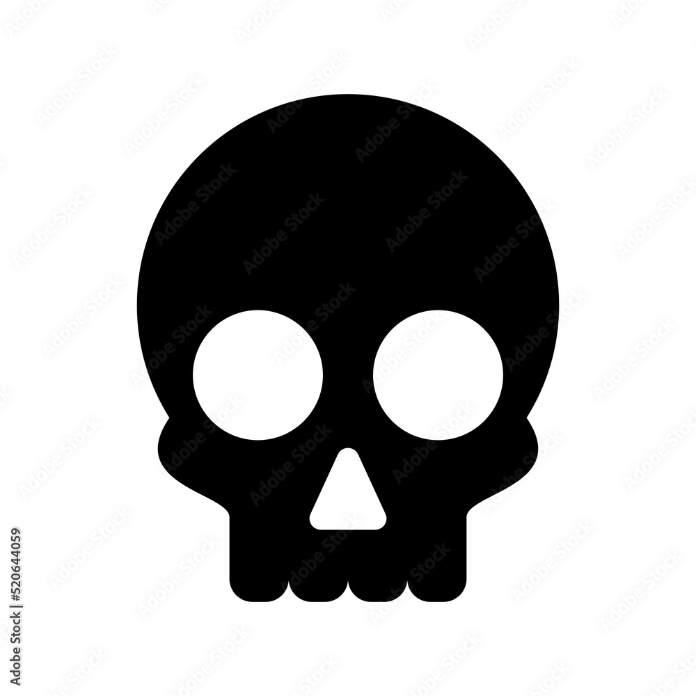 Skull icon vector illustration flat logo design Skull icon vector illustration flat logo design
