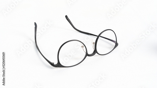 A Glasses with Unfolded Black Frame