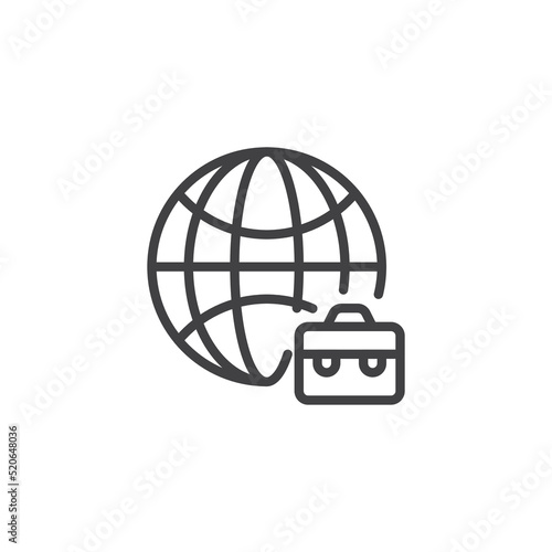 Global business line icon