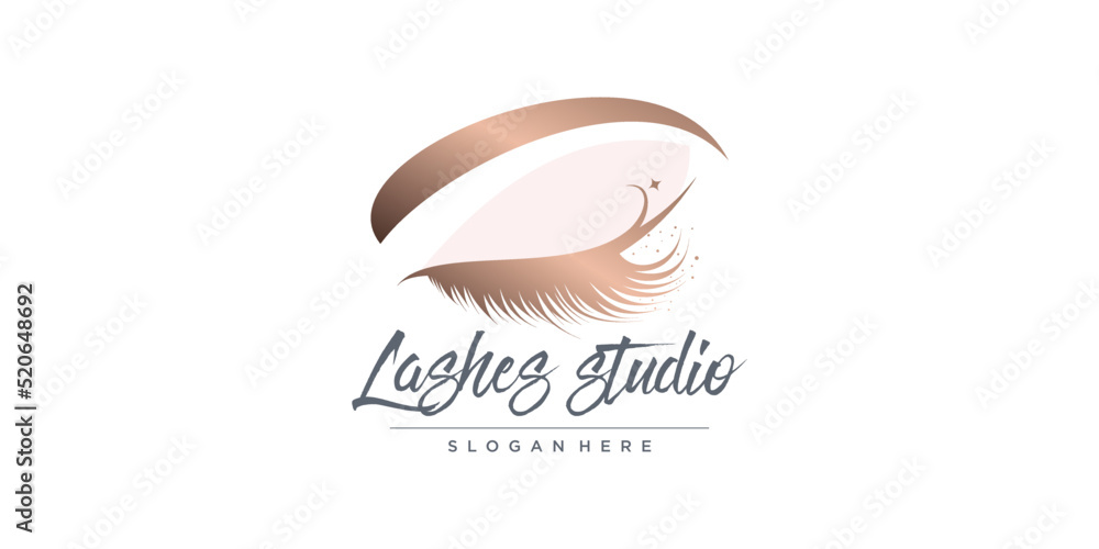 Fototapeta premium Eyelashes logo design vector with creative and unique style