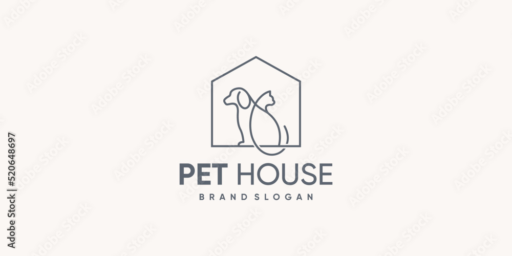 Pet house logo design vector with creative and simple concept Pet house logo design vector with creative and simple concept