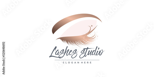 Eyelashes logo design vector with creative and unique style