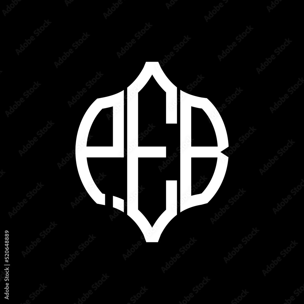 PEB letter logo. PEB best black background vector image. PEB Monogram