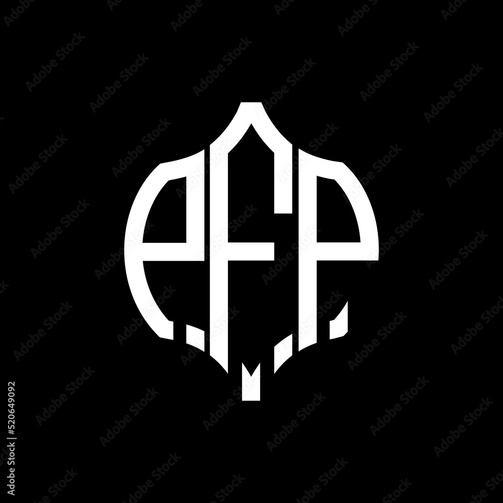PFP letter logo. PFP best black background vector image. PFP Monogram
