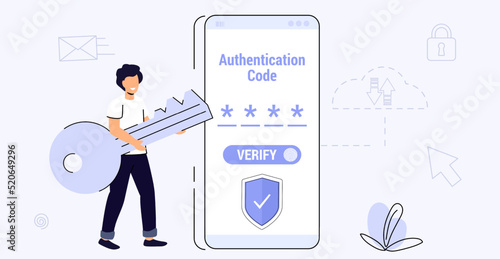 OTP authentication Secure Verification One-time password for secure transaction on digital payment Vector illustration OTP and Bank Details concept 2-Step authentication mobile applications