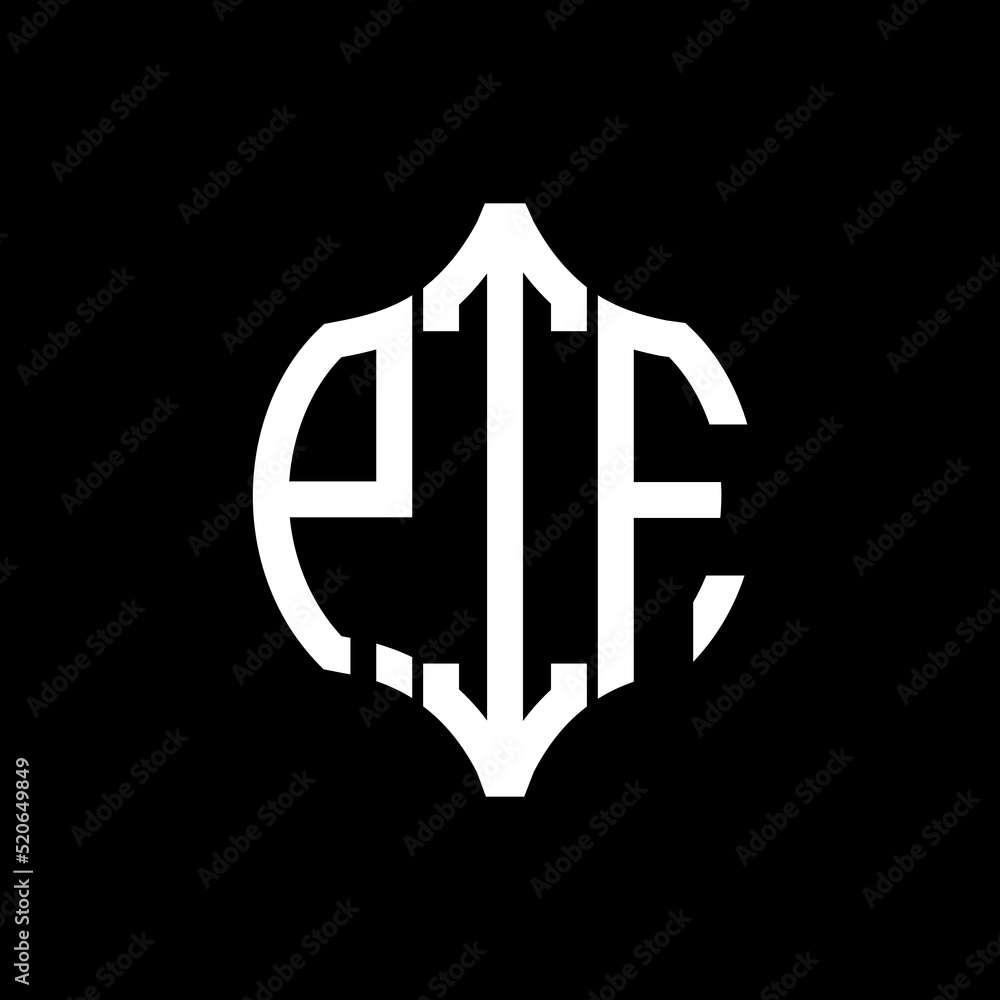 PIF letter logo. PIF best black background vector image. PIF Monogram ...