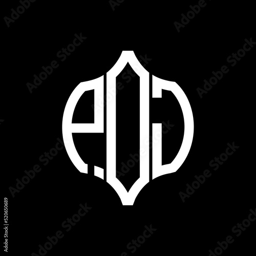 POJ letter logo. POJ best black background vector image. POJ Monogram logo design for entrepreneur and business.
 photo