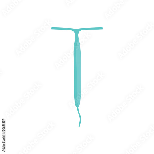 Hormonal IUD. Copper Intrauterine device colored flat style icon. Women contraceptive birth control methods. Female contraception.