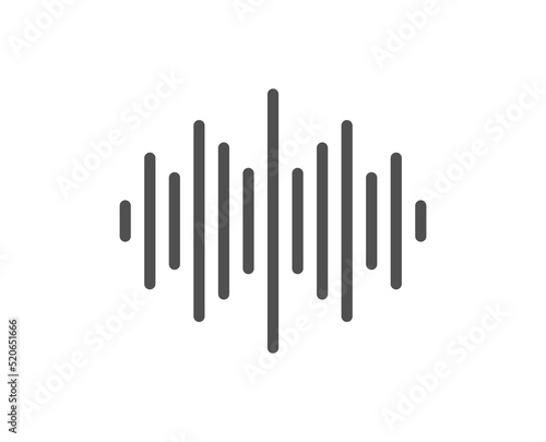 Sound wave line icon. Audio track sign. Radio music symbol. Quality design element. Linear style sound wave icon. Editable stroke. Vector