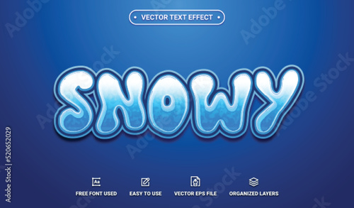 Snowy Editable Vector Text Effect.