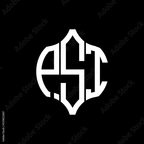 PSI letter logo. PSI best black background vector image. PSI Monogram logo design for entrepreneur and business.
