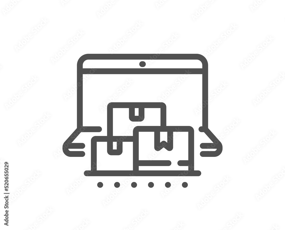 Online storage line icon. Internet delivery sign. Mobile device service symbol. Quality design element. Linear style online storage icon. Editable stroke. Vector Online storage line icon. Internet delivery sign. Mobile device service symbol. Quality design element. Linear style online storage icon. Editable stroke. Vector