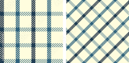 Plaid seamless vector pattern set.
