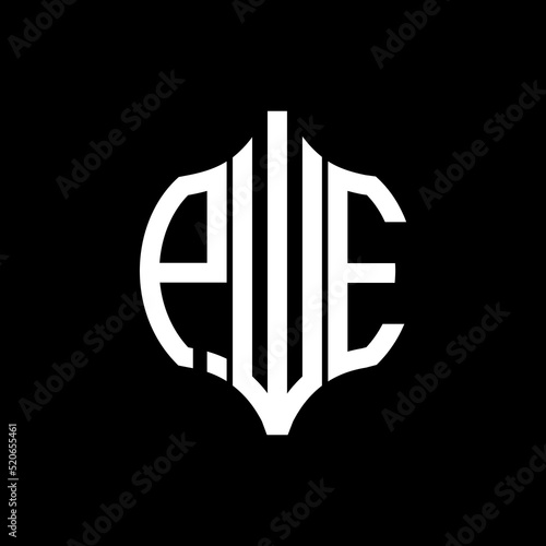 PWE letter logo. PWE best black background vector image. PWE Monogram logo design for entrepreneur and business.
 photo