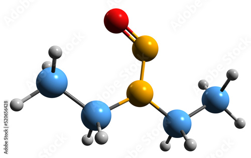  3D image of N-Nitrosodiethylamine skeletal formula - molecular chemical structure of Diethylnitrous amide isolated on white background
 photo