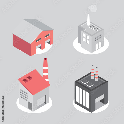 isometric industry buildings