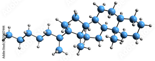 фотографія 3D image of Norcholestane skeletal formula - molecular chemical structure of ste
