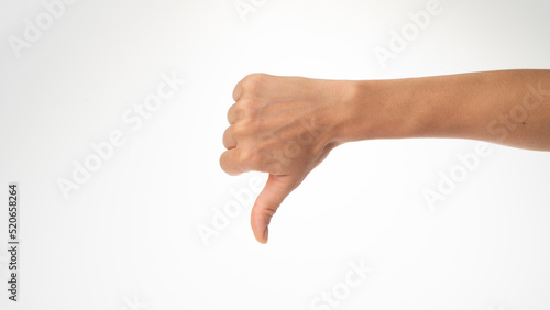women's thumb down gesture dislike