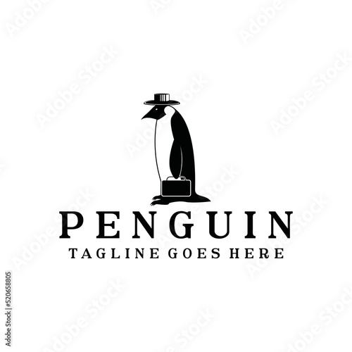 penguin mascot logo Design vector emblem