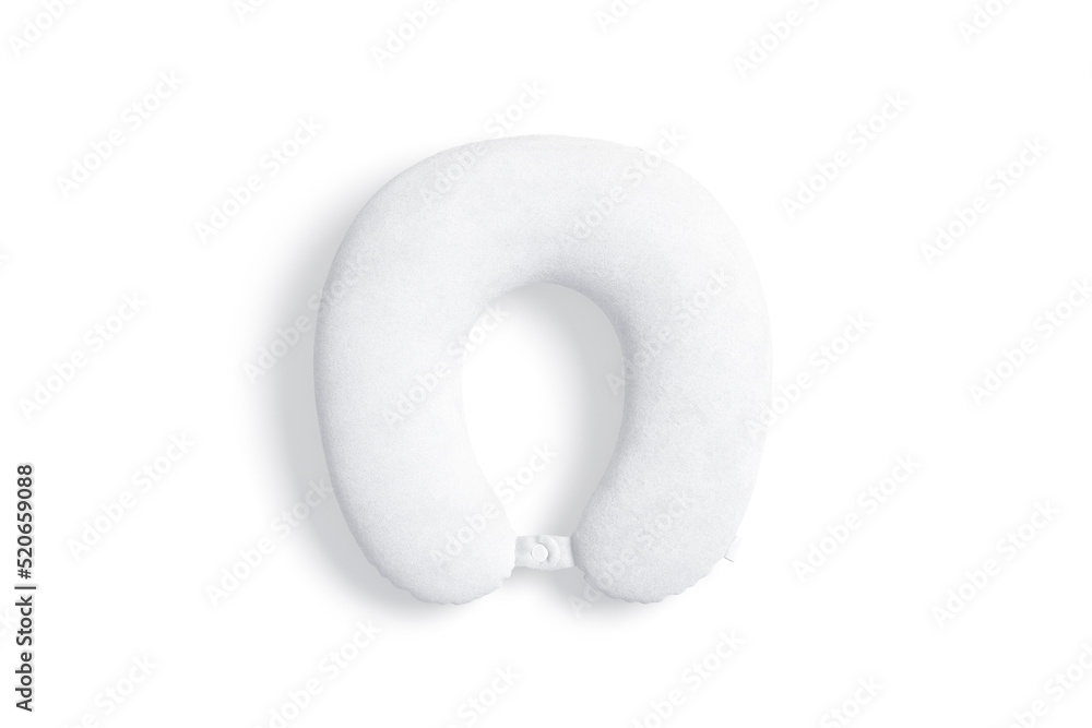 Blank white travel pillow mock up, top view Blank white travel pillow mock up, top view