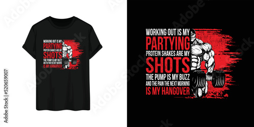 Workout T-shirt design vector for men