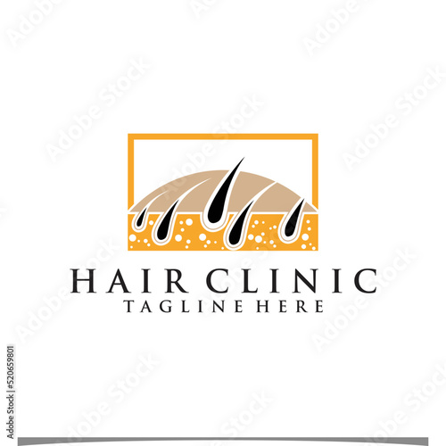 Hair treatment logo illustration design Premium Vector