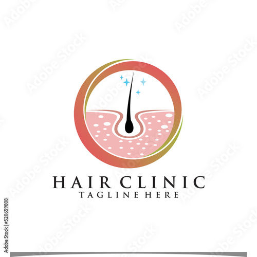 Hair treatment logo illustration design Premium Vector