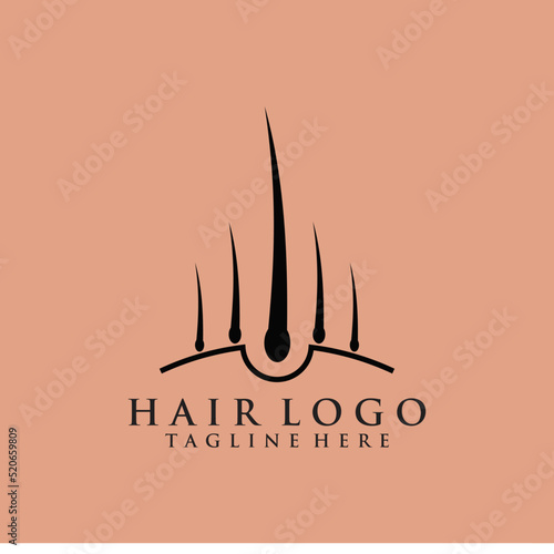 Hair treatment logo illustration design Premium Vector