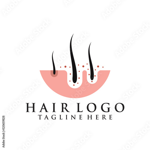Hair treatment logo illustration design Premium Vector