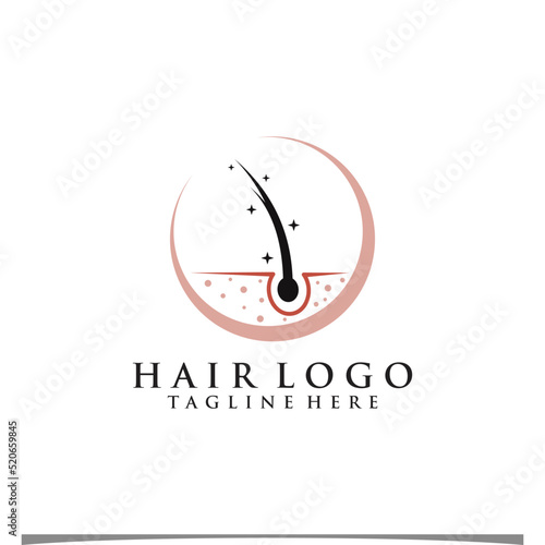 Hair treatment logo illustration design Premium Vector
