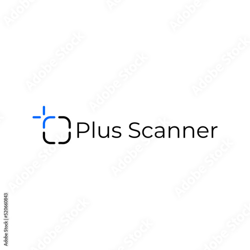 abstract flat tech  plus scanner modern logo design