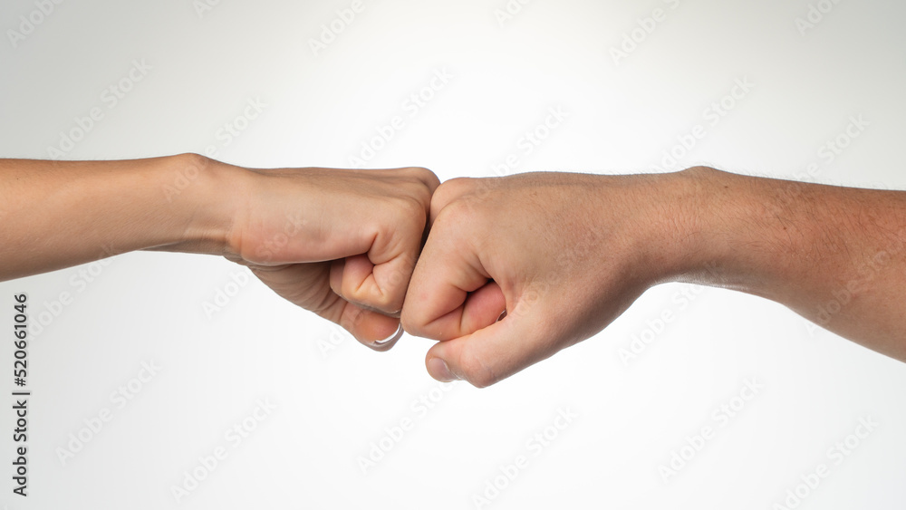 Two fists together gesture greeting friends bro
