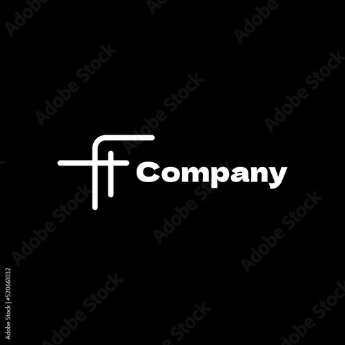abstract flat tech monogram letter f h modern logo design