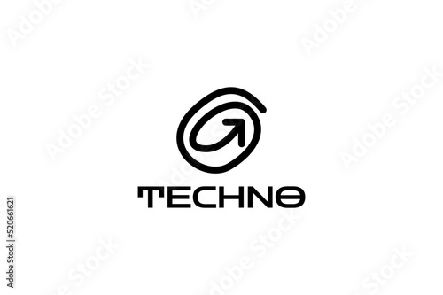 abstract flat tech letter g arrow modern logo design