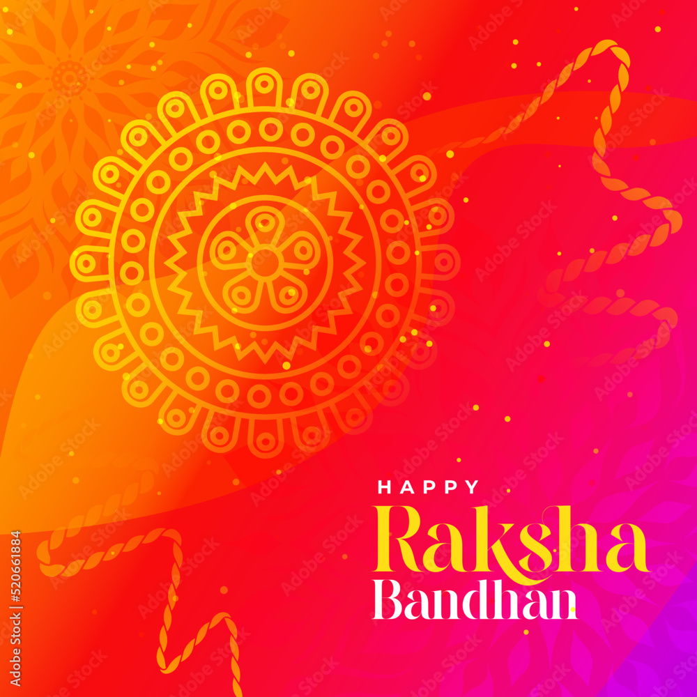 Happy Raksha Bandhan Greeting Background Template with Colorful Floral Background