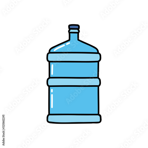 big bottle of water doodle icon, vector color line illustration