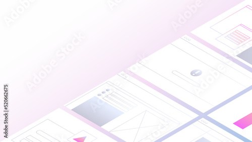 Trendy vector illustration with web pages and user interfaces.