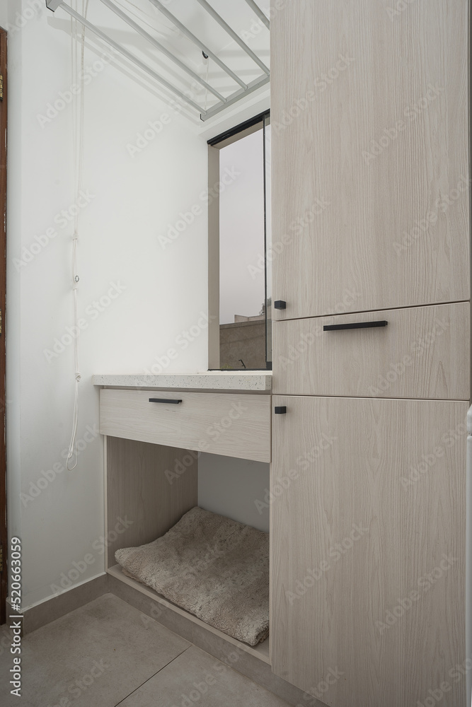 Obraz premium Vertical photo of a wooden furniture of a house