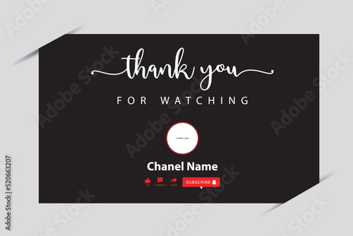 Youtube Thank you for watching end screen background design 
