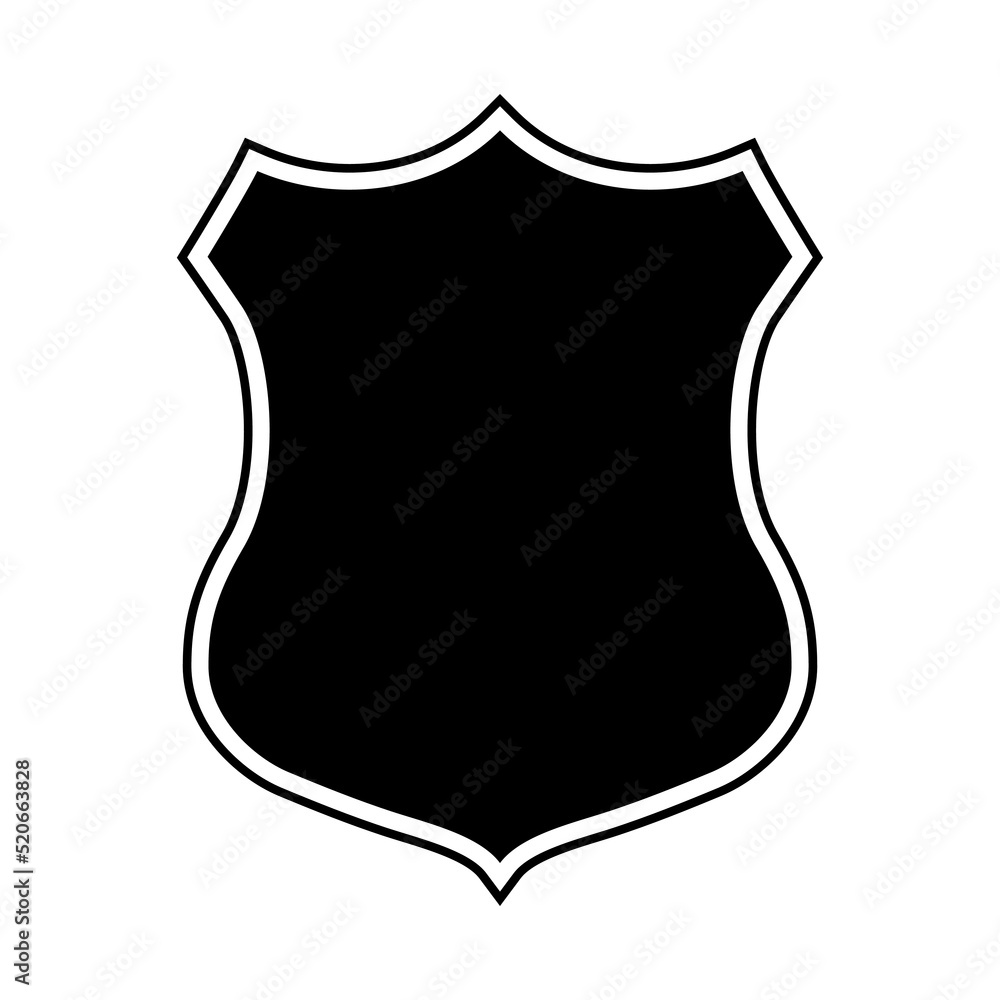 Shield vector black color isolated on white background. Guard, protection, safe and security logo gold color for your business. Illustration 10 eps