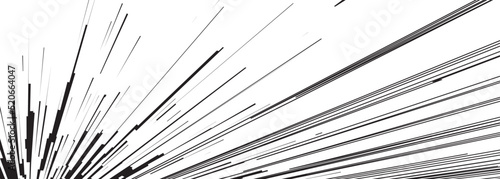 Comic book speed lines black color stripe and radial effect style for manga speed frame, superhero action, explosion background. Motion line effect, pop art. Vector 10 eps